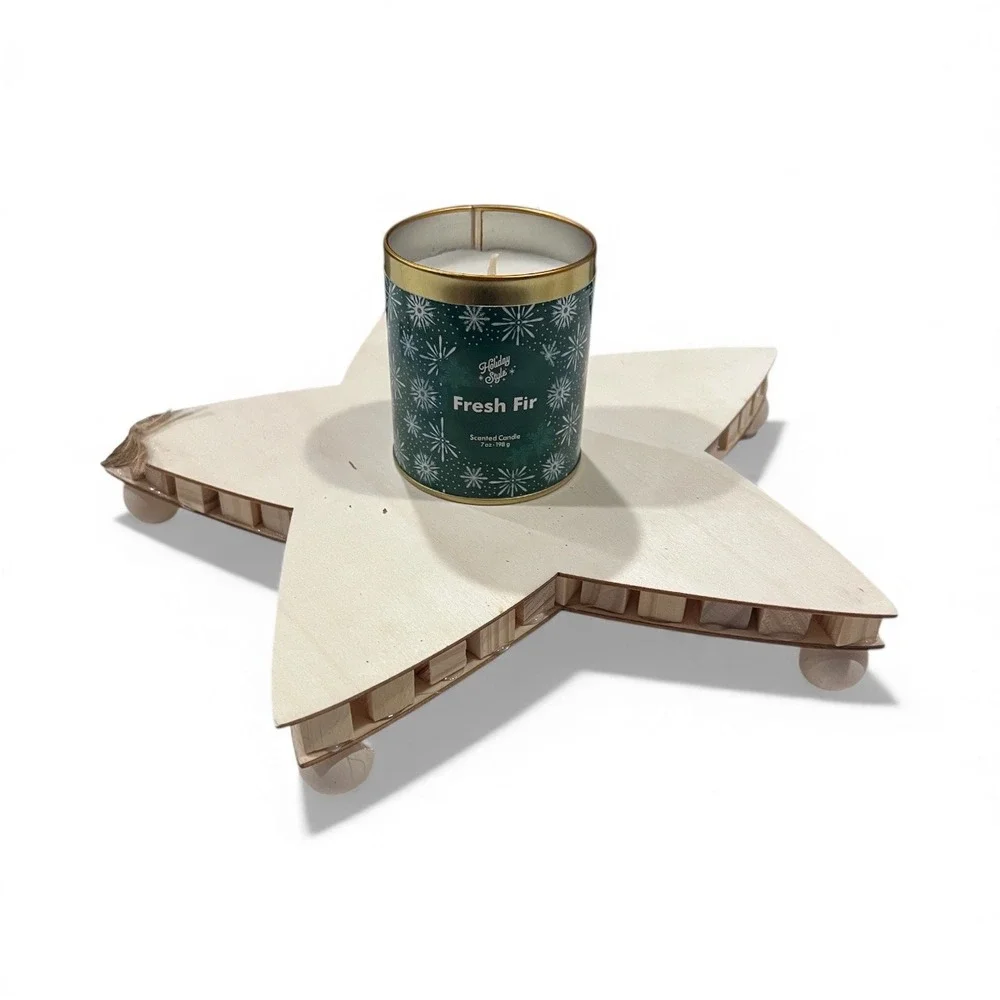 New Wooden Star TabletopTray Decor, 10‎ inches Width